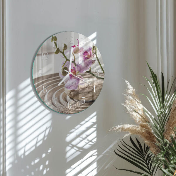 Ronde glazen klok Zandorchidee