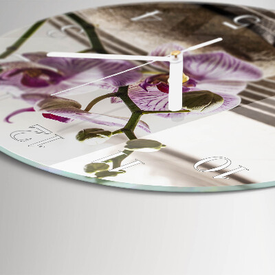 Ronde glazen klok Zandorchidee