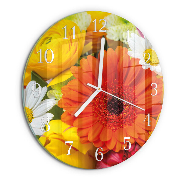 Ronde glazen klok Bloemen