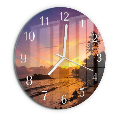 Ronde glazen klok Zonsondergang