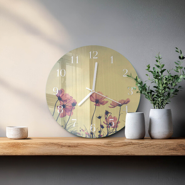 Ronde glazen klok Bloemen