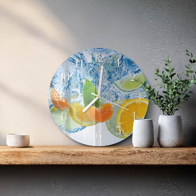 Ronde glazen klok Citrusplant