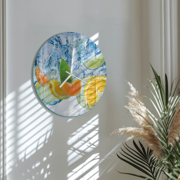 Ronde glazen klok Citrusplant