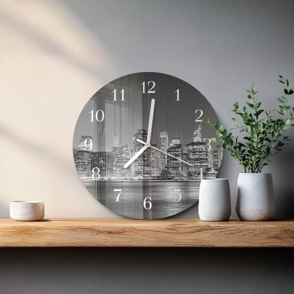 Ronde glazen klok Horizon