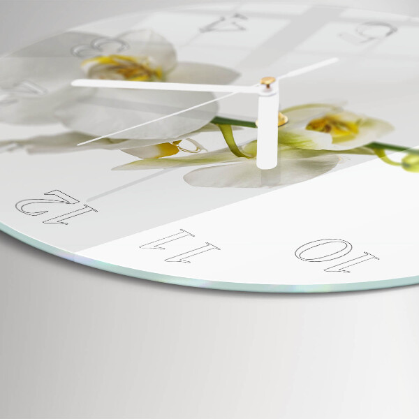 Ronde glazen klok Orchidee