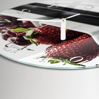 Ronde glazen klok Aardbeien