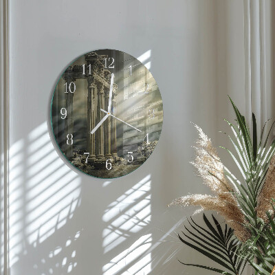 Ronde glazen klok Acropolis