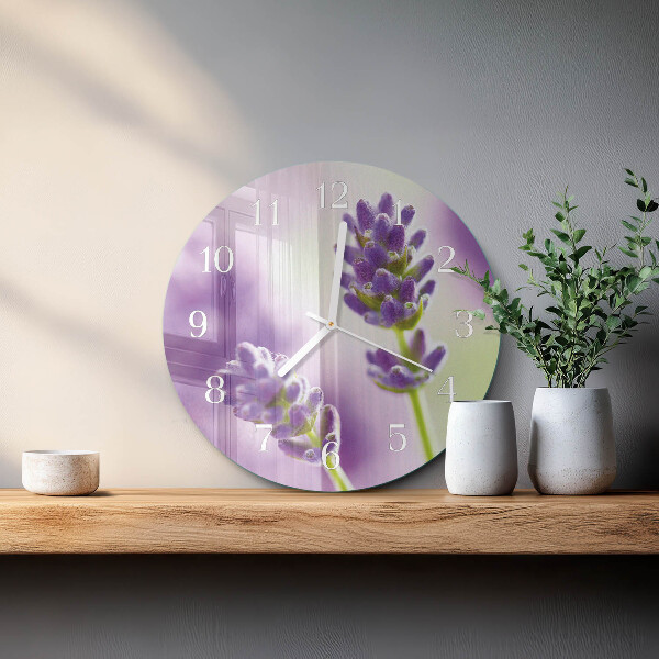 Ronde glazen klok Lavendel