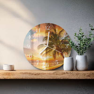 Ronde glazen klok Zonsondergang