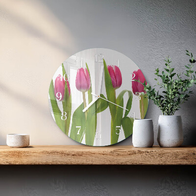 Ronde glazen klok Tulpen