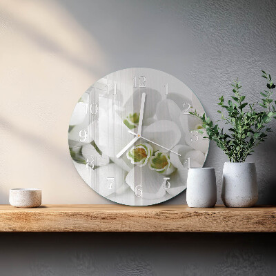 Ronde glazen klok Bloemen