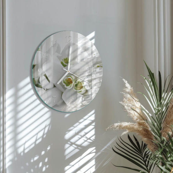 Ronde glazen klok Bloemen