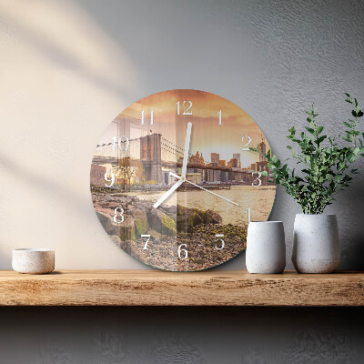 Ronde glazen klok Stad van Bruggen