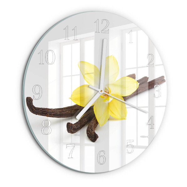 Ronde glazen klok Vanille-orchidee