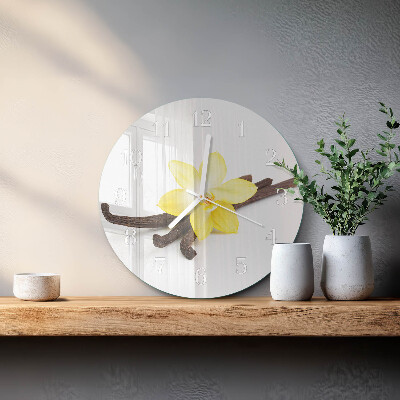Ronde glazen klok Vanille-orchidee