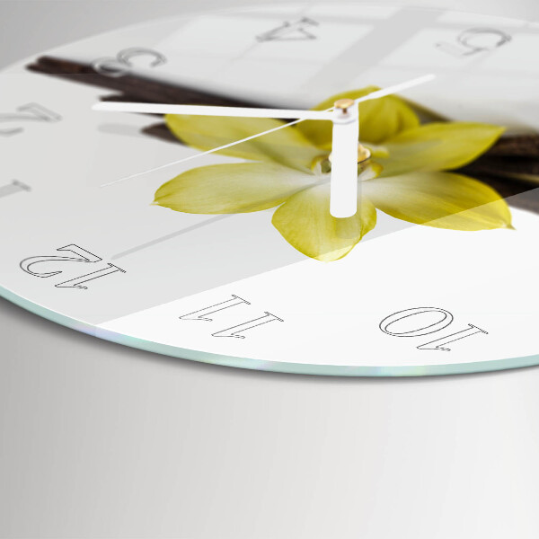 Ronde glazen klok Vanille-orchidee