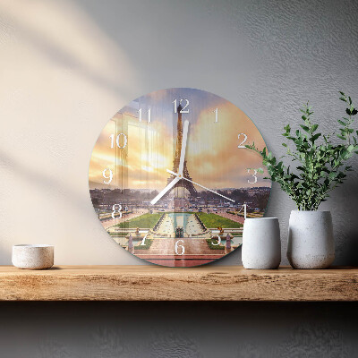 Ronde glazen klok Eiffeltoren