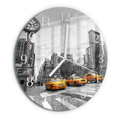 Ronde glazen klok Taxi