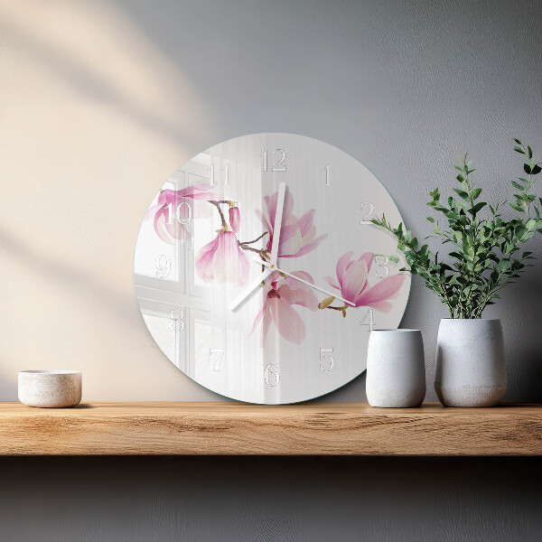 Ronde glazen klok Magnolia