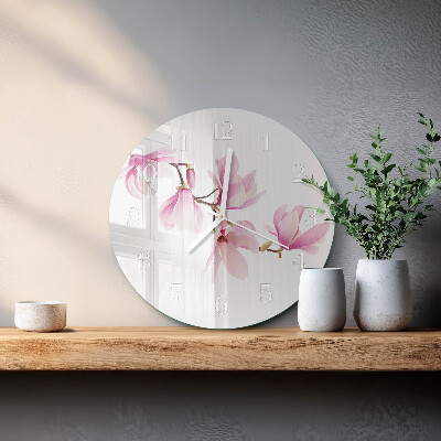 Ronde glazen klok Magnolia