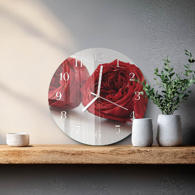 Ronde glazen klok Bloemen