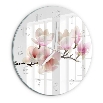 Ronde glazen klok Magnolia