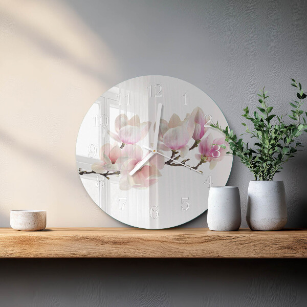 Ronde glazen klok Magnolia