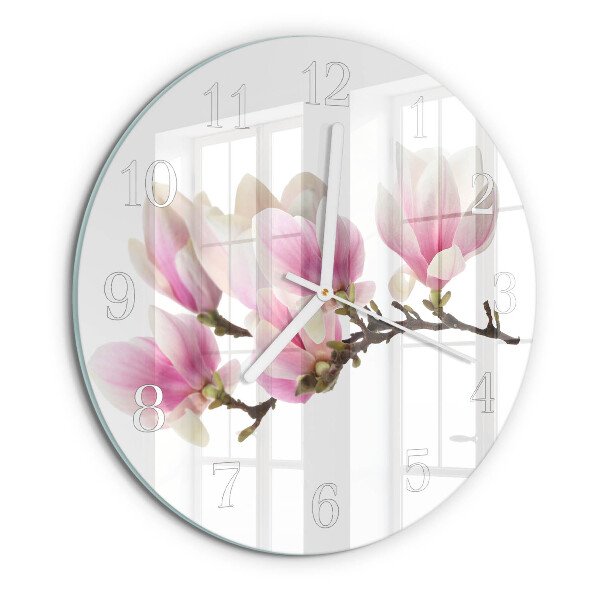 Ronde glazen klok Magnolia