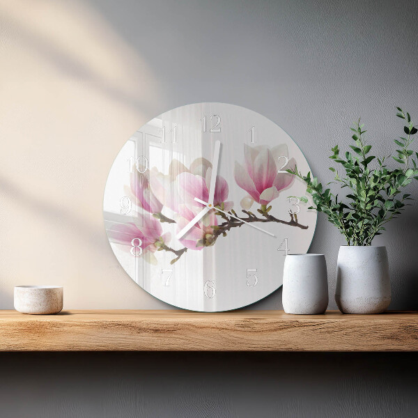 Ronde glazen klok Magnolia