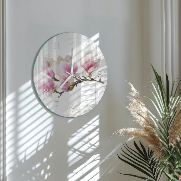 Ronde glazen klok Magnolia