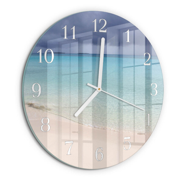 Ronde glazen klok Strand