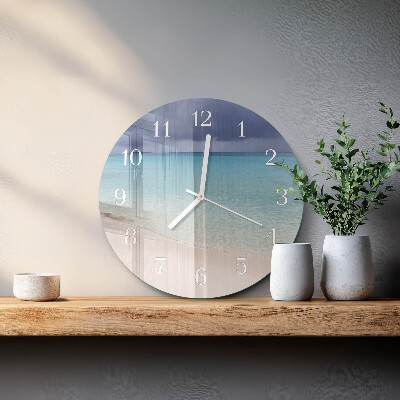 Ronde glazen klok Strand