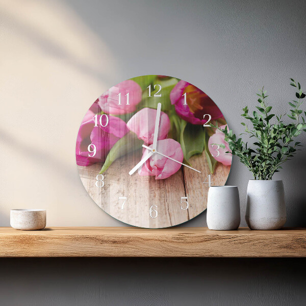 Ronde glazen klok Tulpen