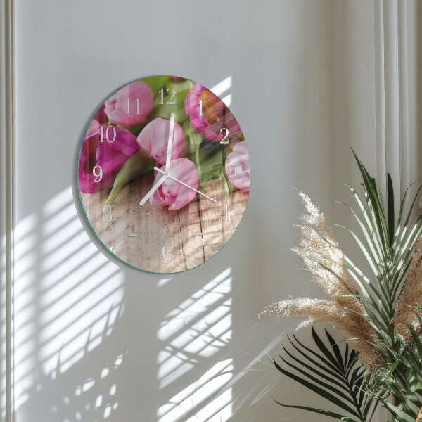 Ronde glazen klok Tulpen