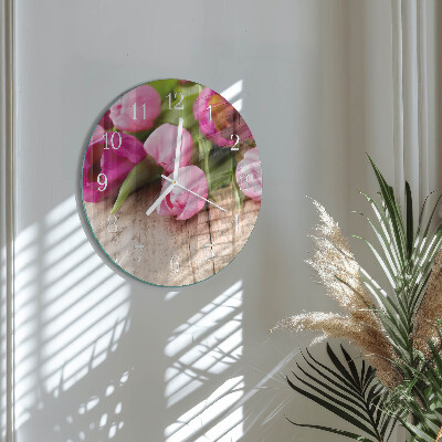Ronde glazen klok Tulpen