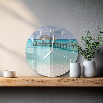 Ronde glazen klok Strand