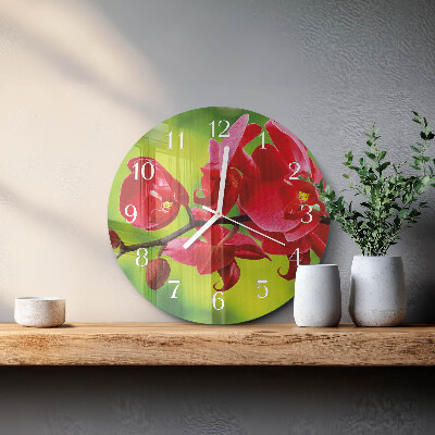 Ronde glazen klok Orchidee