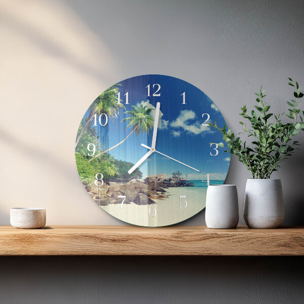 Ronde glazen klok Palm Beach
