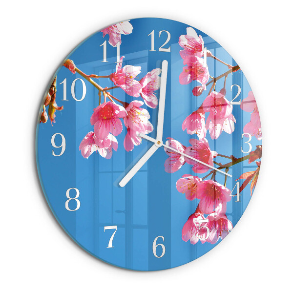 Ronde glazen klok Bloemen