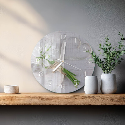 Ronde glazen klok Boeket bloemen