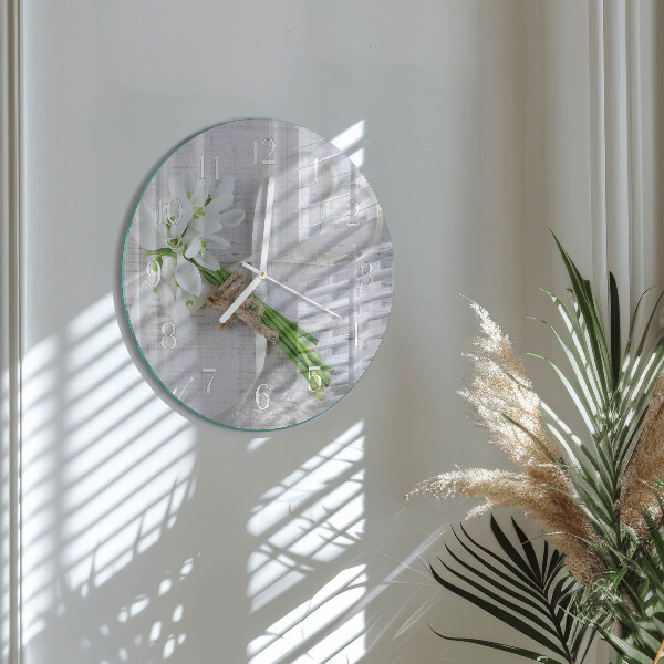 Ronde glazen klok Boeket bloemen