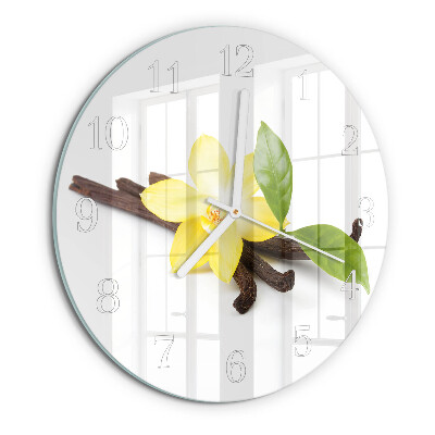 Ronde glazen klok Vanille-orchidee