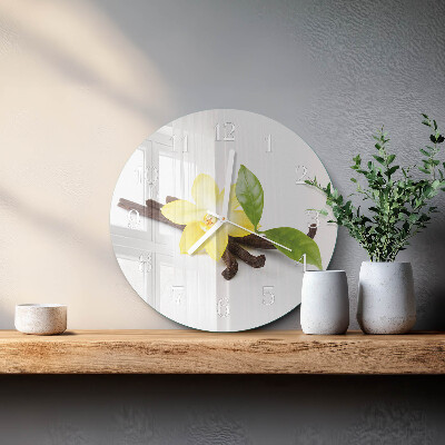 Ronde glazen klok Vanille-orchidee