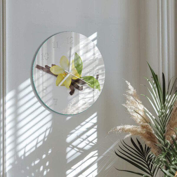 Ronde glazen klok Vanille-orchidee