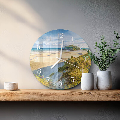 Ronde glazen klok Strand