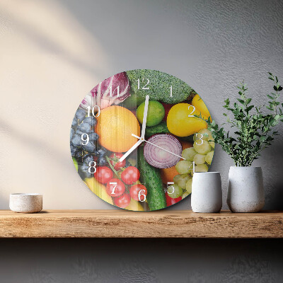 Ronde glazen klok Fruit en groenten