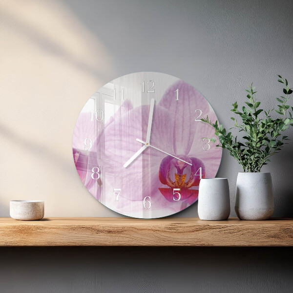 Ronde glazen klok Orchidee