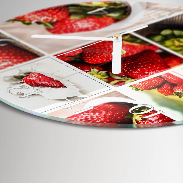 Ronde glazen klok Aardbeien