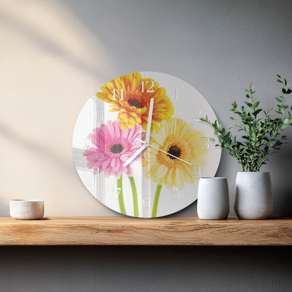 Ronde glazen klok Bloemen