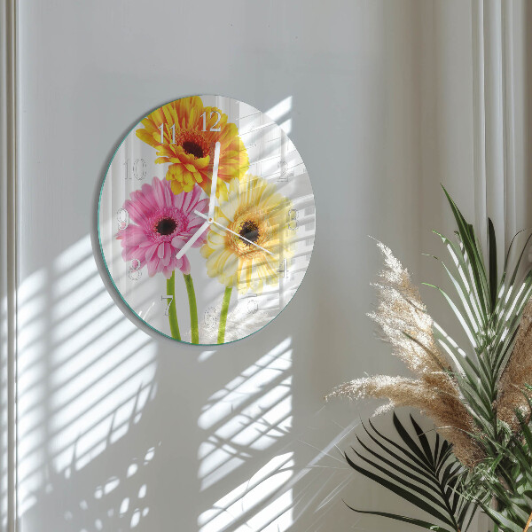 Ronde glazen klok Bloemen